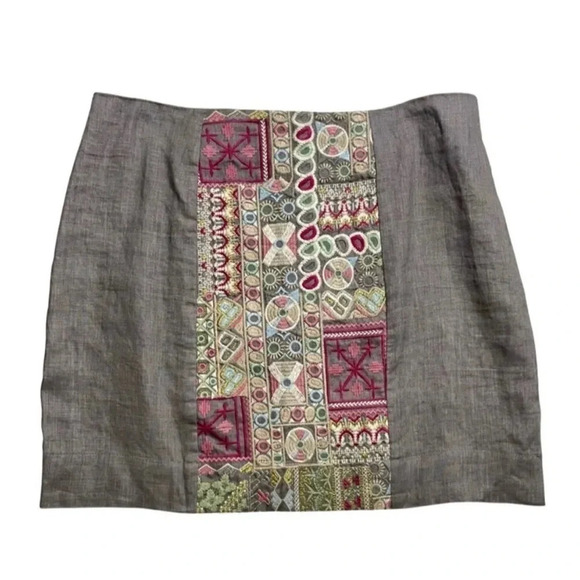 Johnny Was 4LoveandLiberty Ciel Linen Embroidered Mini Skirt - Picture 1 of 4